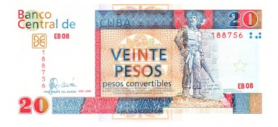 Cuba 20 Pesos Convertibles 2006 UNC foto