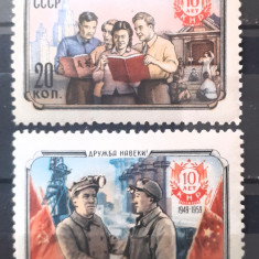 Rusia 1959 , colaborare China -Rusia , studenti serie 2v. nestampilata