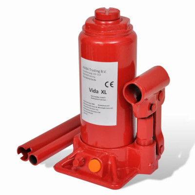 vidaXL Cric hidraulic tip butelie, 5 tone, roșu, lift automobil foto