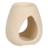 Suport Ulei Parfumat Ceramic, Oval, Culoare Crem, Dimensiuni 9x10.5cm, Oem