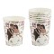 Pahare Carton Model Cuplu ?i Flori, Set 6 Buca?i, Capacitate 240ml, Alb