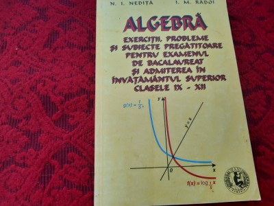 N I NEDITA ALGEBRA EXERCITII,PROBLEME SI SUBIECTE PREGATITOARE PENTR EXAMENUL foto