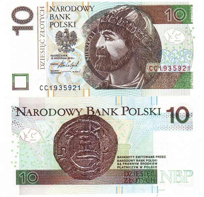 Polonia 10 Zlotiych Zloti 2016 P-183b UNC