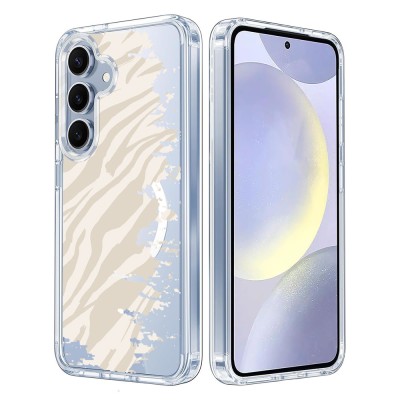 Husa pentru samsung galaxy s25 plus, atasare magnetica, magsafe, pattern skin 10, clear foto