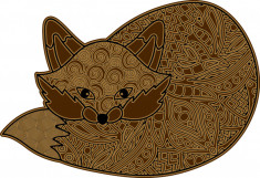 Sticker decorativ, Mandala, Vulpe, Maro, 85 cm, 7477ST-1 foto
