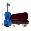 Vioara clasica 4/4 albastra, lemn, set complet cu 2 arcusuri si toc. Instrument muzical pentru incepatori si avansati, +14 ani