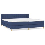 Cumpara ieftin Pat box spring cu saltea, albastru, 200x200 cm, textil