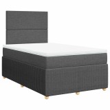 Cumpara ieftin Pat box spring cu saltea, gri inchis, 120x190 cm, textil