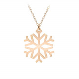 Snowflake - Colier personalizat argint 925 placat cu aur roz cu pandantiv Fulg, Bijubox