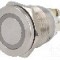 Intrerupator anti-vandalism, OFF-(ON), &Oslash;19mm, ONPOW - GQ19PF-10E/B/24V/S