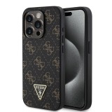 Husa originala Guess iPhone 15 Pro Hardcase 4G Triangle Metal Logo, negru, GUHCP15LPG4GPK