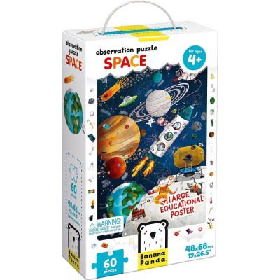 Puzzle Spatiu 60 piese, 48x68cm Banana Panda BP33666 foto