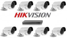 Kit NVR 8 Canale PoE 8 Camere Exterior Ip 3 Megapixeli Hikvision foto