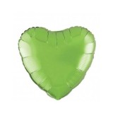 Balon Folie Metalizat Inima Verde Deschis - 45 cm