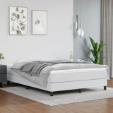 VidaXL Cadru de pat box spring, alb, 140x200 cm, piele ecologică