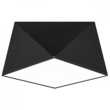 Lustră De Tavan Hexa Negru Pvc 1 Bec Geometric Modern De Interior
