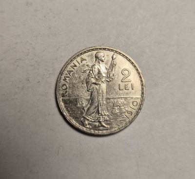 2 lei 1910 Superb Piesa de Colectie foto
