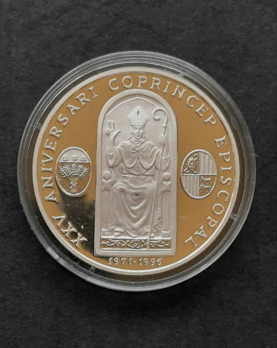 Moneda de argint - 10 Diners &quot;Silver Jubilee&quot; 1996, Andorra - A 3442