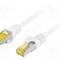Patch cord LANBERG RJ45 S/FTP Cat 6a LSZH 15m alb