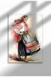RF-21|Poster Folclor Rom&acirc;nesc, Costume Tradiționale, Imprimeu Digital pe P&acirc;nză, Artă Murală Etnică Vintage | A3 (29.7 x 42 cm) - RF-21