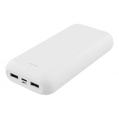 Power bank 20.000mAh DELTACO, USB-C, 2x USB, 2.1A, indicator LED, alb foto