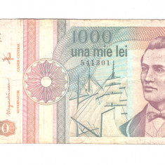 Bancnota 1000 lei septembrie 1991, stare buna