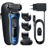 Aparat de ras electric Braun Series 6 61-B1500s Wet&amp;amp;Dry, AutoSense ,4 elemente de taiere, SensoFlex, accessorii pentru ingrijirea barbii,Trusa de