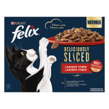 FELIX Deliciously sliced Multipack gelatină de carne de vită/pui/rață/curcan 12x80g