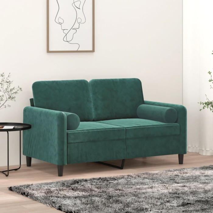 vidaXL Perne decorative, 2 buc., verde &icirc;nchis, &Oslash;15x50 cm, catifea