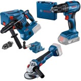 Bosch GBH 18V-28 CF + GSB 185-LI + GWS 18V-10 - Rotopercutor SDS-Plus 3.3 J valiza speciala accesorii + Masina de gaurit si insurubat cu percutie 50 N