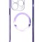 Husa Luxury MagSafe compatibila cu iPhone 15, Full protection, Margini colorate, Mov
