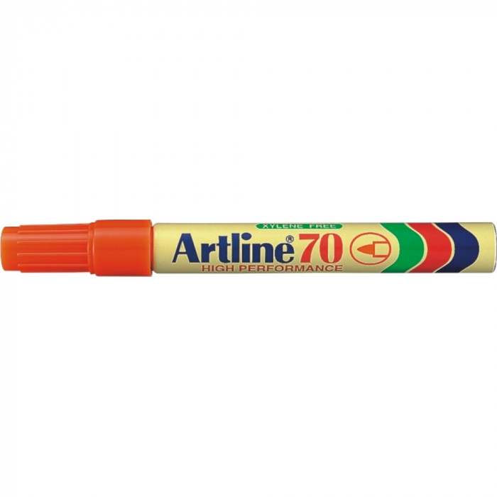 Permanent Marker Artline 70, Corp Metalic, Varf Rotund 1.5mm - Portocaliu