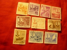 Serie mica Borneo de Nord 1950 - motive locale ,10 val.stampilate