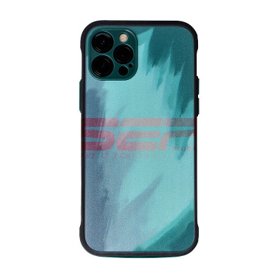 Toc TPU+PC Watercolor Apple Iphone 12 Midnight Green foto