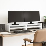 VidaXL Suport monitor, alb, 100x24x16 cm, lemn prelucrat