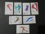Seria Completă Rom&acirc;nia 1961 - Jubileul Schiului 50 Ani, Sporturi de Iarnă, Sărituri, Alpinism, Bob, Poșta Aeriană, 7v - Ștampilate -A333