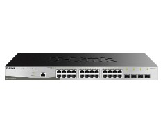 SWITCH D-LINK SMART 24 porturi POE Gigabit + 4 porturi Combo SFP, POE 370W, carcasa metalica, rackabil, &amp;quot;DGS-1210-28/ME&amp;quot; (timbru verde 2 lei) foto