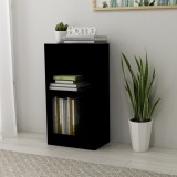 Gossi biblioteca, negru, 40x24x75 cm, lemn prelucrat