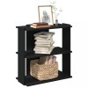 Biblioteca Gossi 3 Nivele Neagra 60x30x60cm Lemn Prelucrat Rafturi Depozitare Carti Living