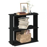 VidaXL Bibliotecă cu 3 niveluri, negru, 60x30x60 cm, lemn prelucrat