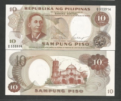 FILIPINE 10 PISO 1969 UNC [1] P- 144 a , Semnatura 7 , necirculata foto