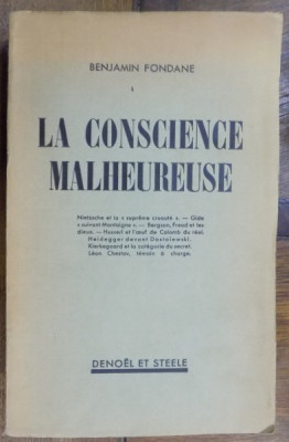 LA CONSCIENCE MALHEUREUSE par BENJAMIN FONDANE , 1936 foto