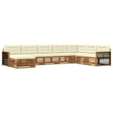 vidaXL Set de canapele de exterior cu pernă 8 pcs Natural și Crem 3383713