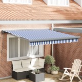 vidaXL marchiză retractabilă automată albastră și albă 300x250 cm