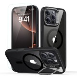 [Pachet 360&Atilde;&sbquo;&Acirc;&deg;] Husa + folie iPhone 16 Pro Max ESR Classic Hybrid HaloLock Kickstand, negrutransparenta