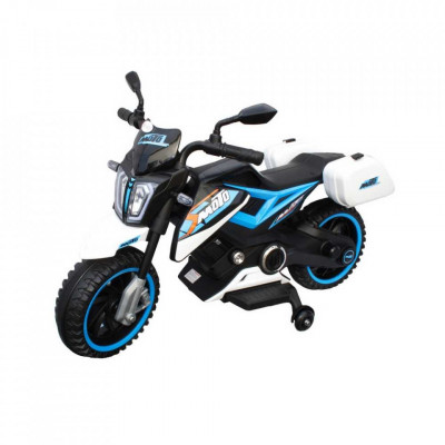 Motocicletă cu acumulator, 1 motor, 12V, 4A, Băieți, Albastru foto