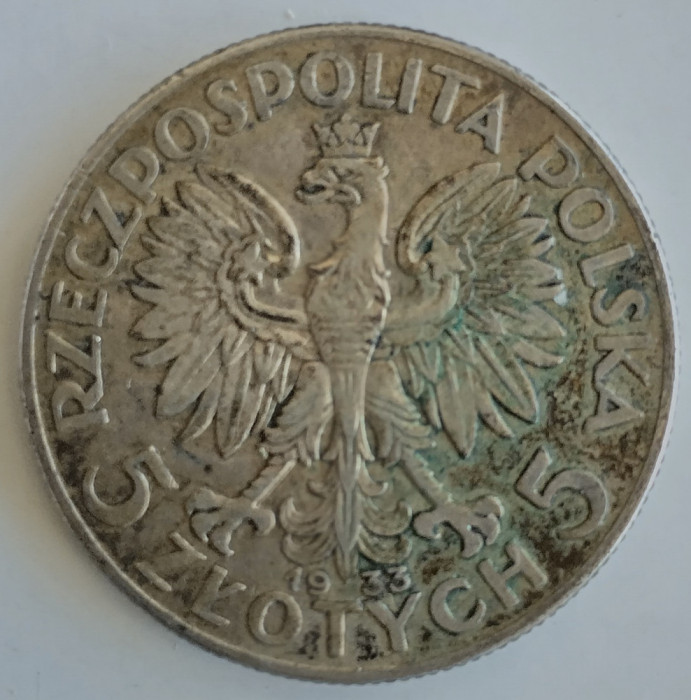 Moneda Polonia - 5 Zlotych 1933- Argint
