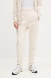 Puma pantaloni de trening femei, culoarea bej, neted, 685051
