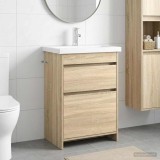 Cumpara ieftin Set de mobilier pentru baie Stejar Sonoma 61 x 40 x 84,5 cm