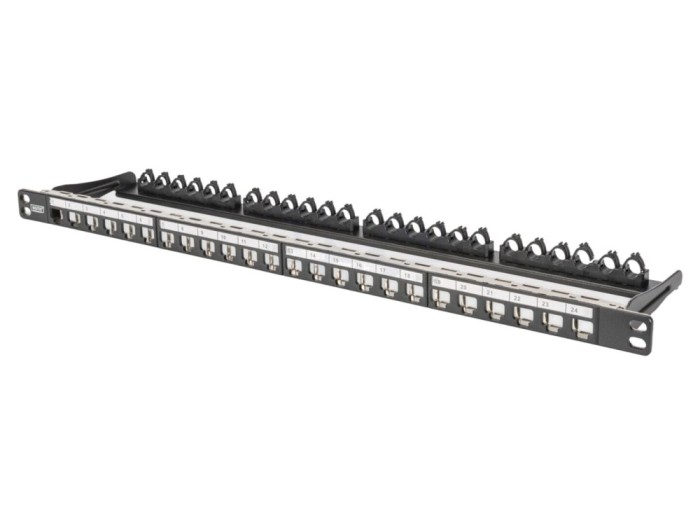 Patch Panel Keystone 24 porturi 19" negru - DIGITUS
